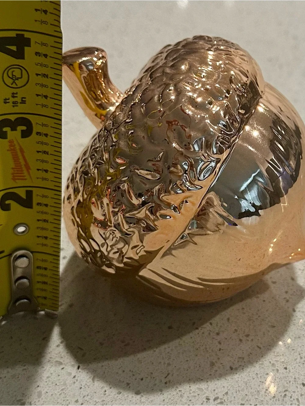 Decorative Metallic Acorn Accent - Rose Gold